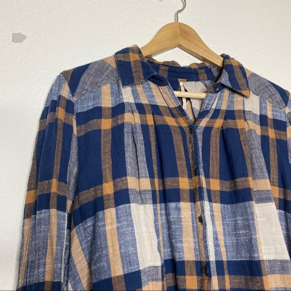 Free People Preppy in Plaid Ruffled Button Down - Picture 8 of 10